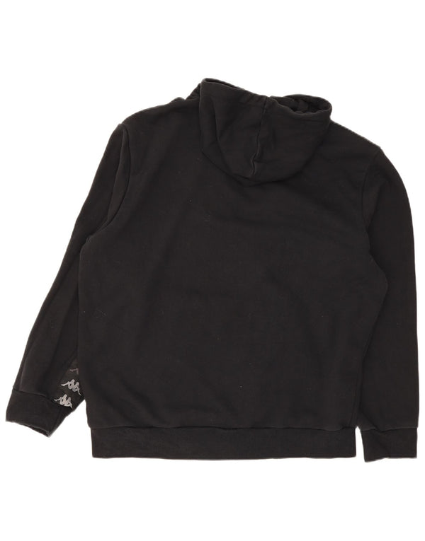 Kappa Mens Graphic Hoodie Jumper XL Algodão Preto