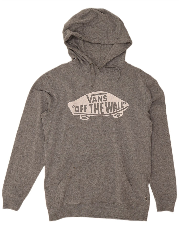 Vans masculino gráfico moletom com capuz pequeno algodão cinza