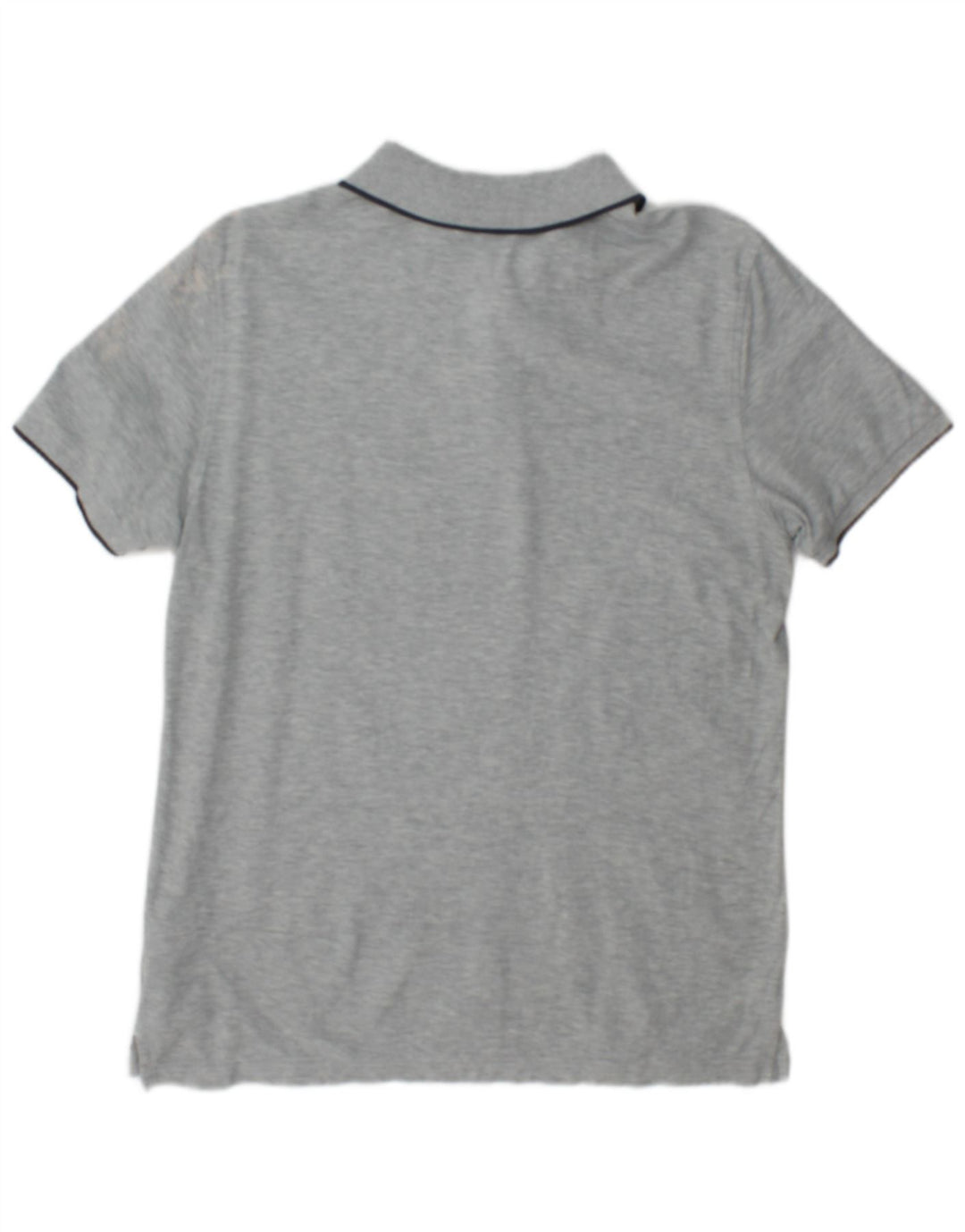Camisa polo masculina Calvin Klein pequena cinza manchada de algodão