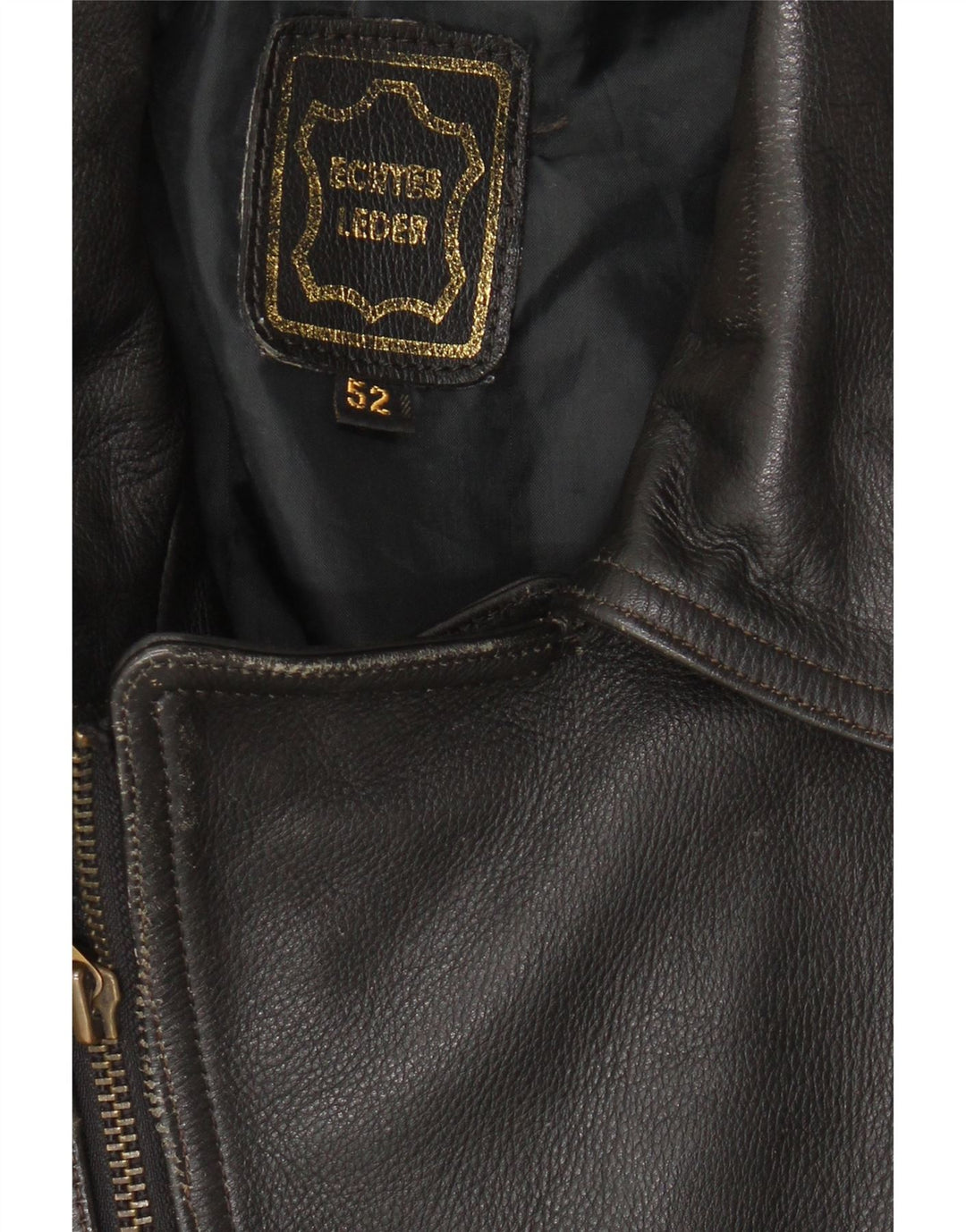 VINTAGE Mens Leather Biker Jacket IT 52 XL Black Leather