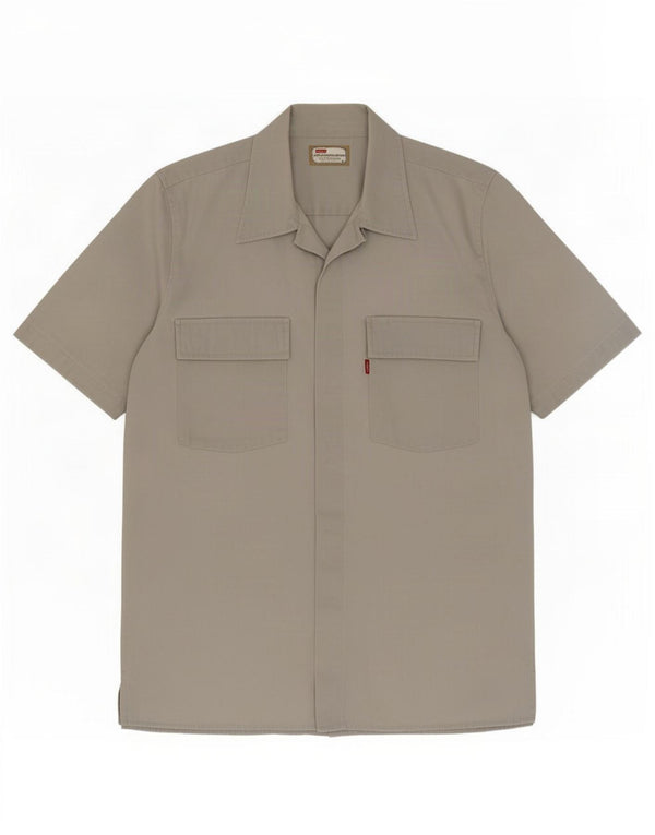 Camisa masculina de manga curta Levi's cinza médio algodão