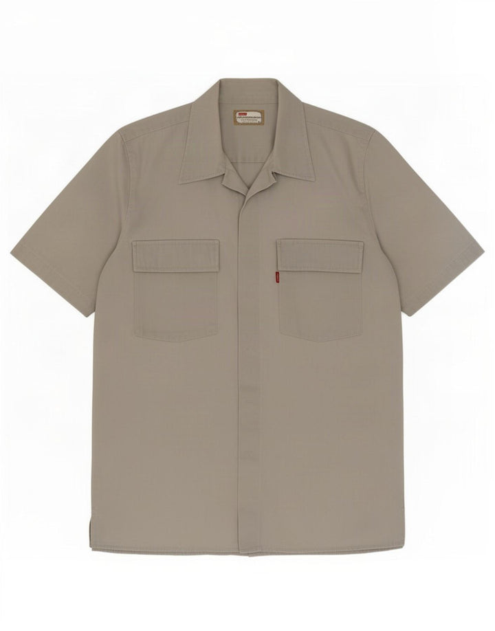 Camisa masculina de manga curta Levi's cinza médio algodão