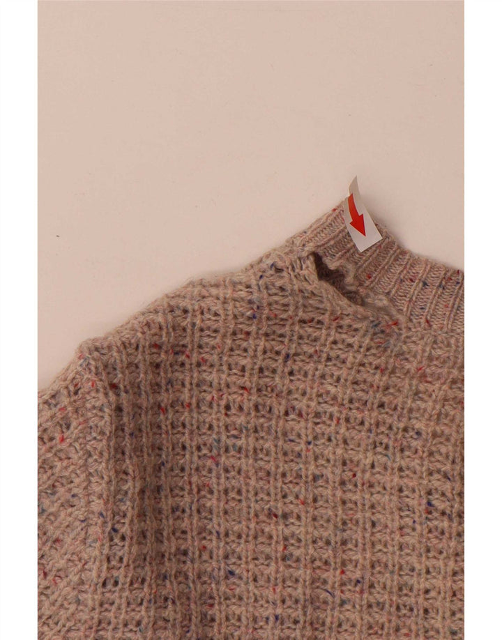 Suéter cardigã feminino Marks & Spencer Reino Unido 14 grande lã manchada cinza