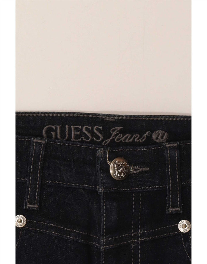 Saia jeans feminina Guess W28 algodão azul marinho médio