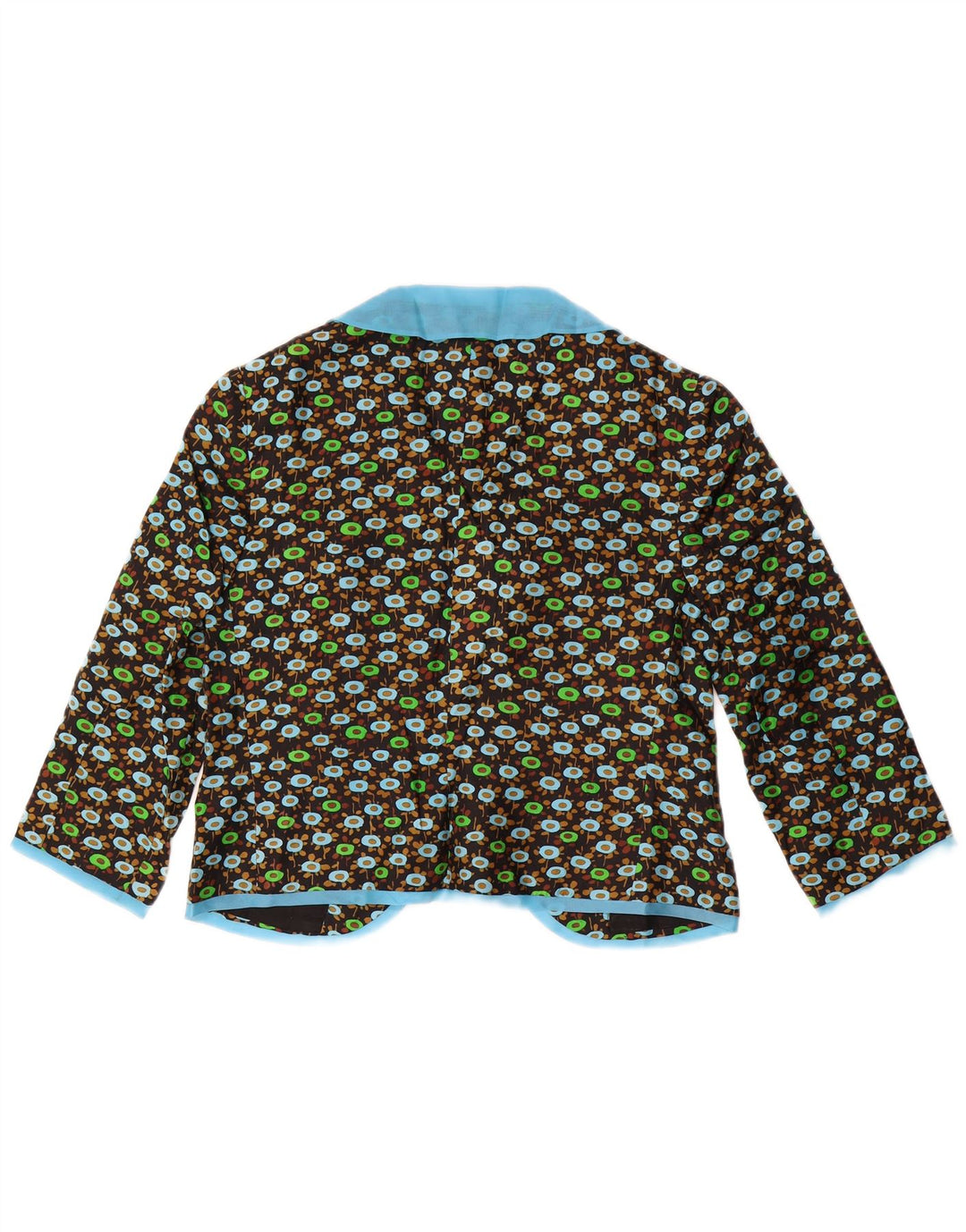 Conjunto feminino VINTAGE manga 3/4 de 2 peças Reino Unido 14 médio preto floral