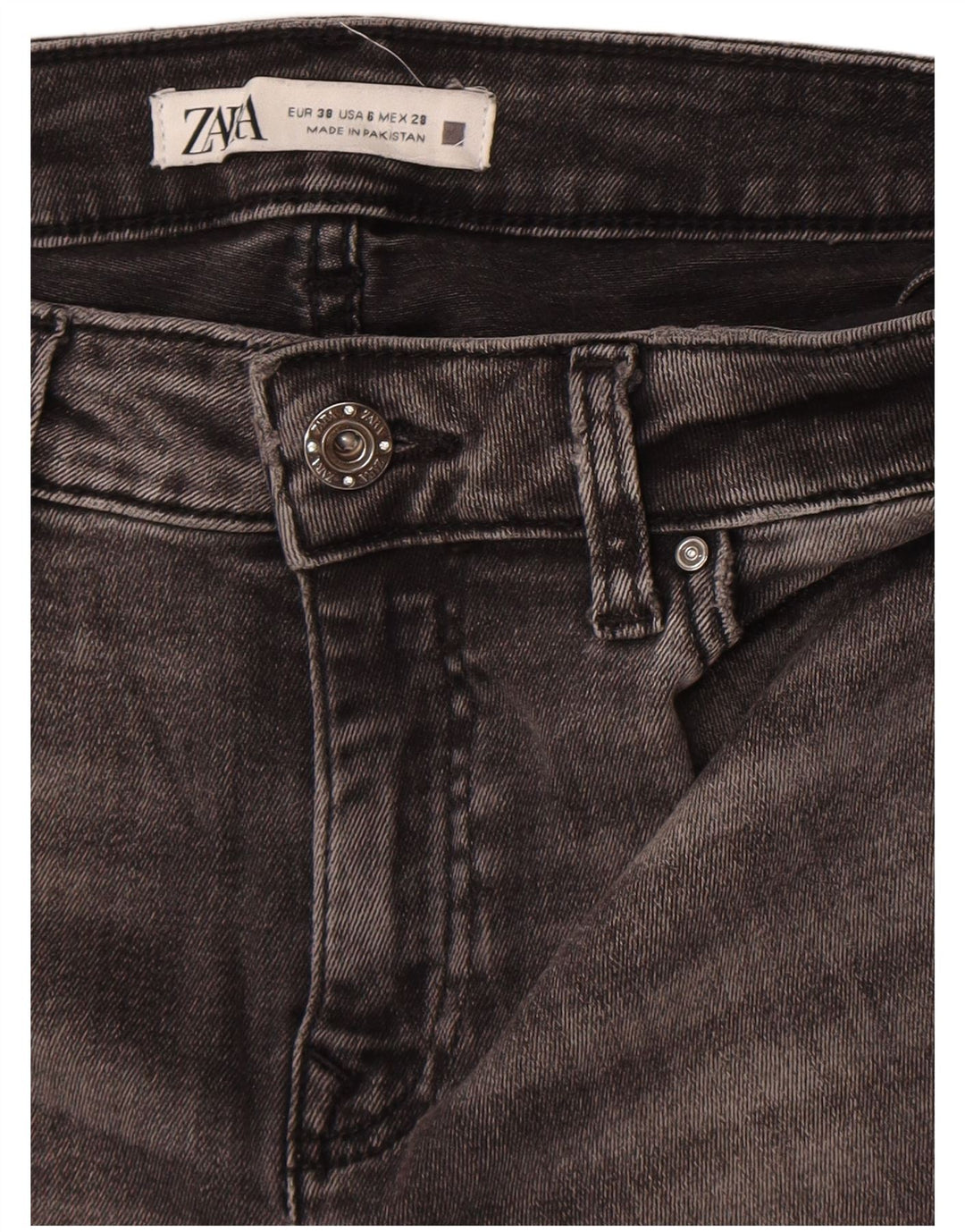Zara Jeans Skinny Feminino EU 38 Pequeno W26 L27 Cinza