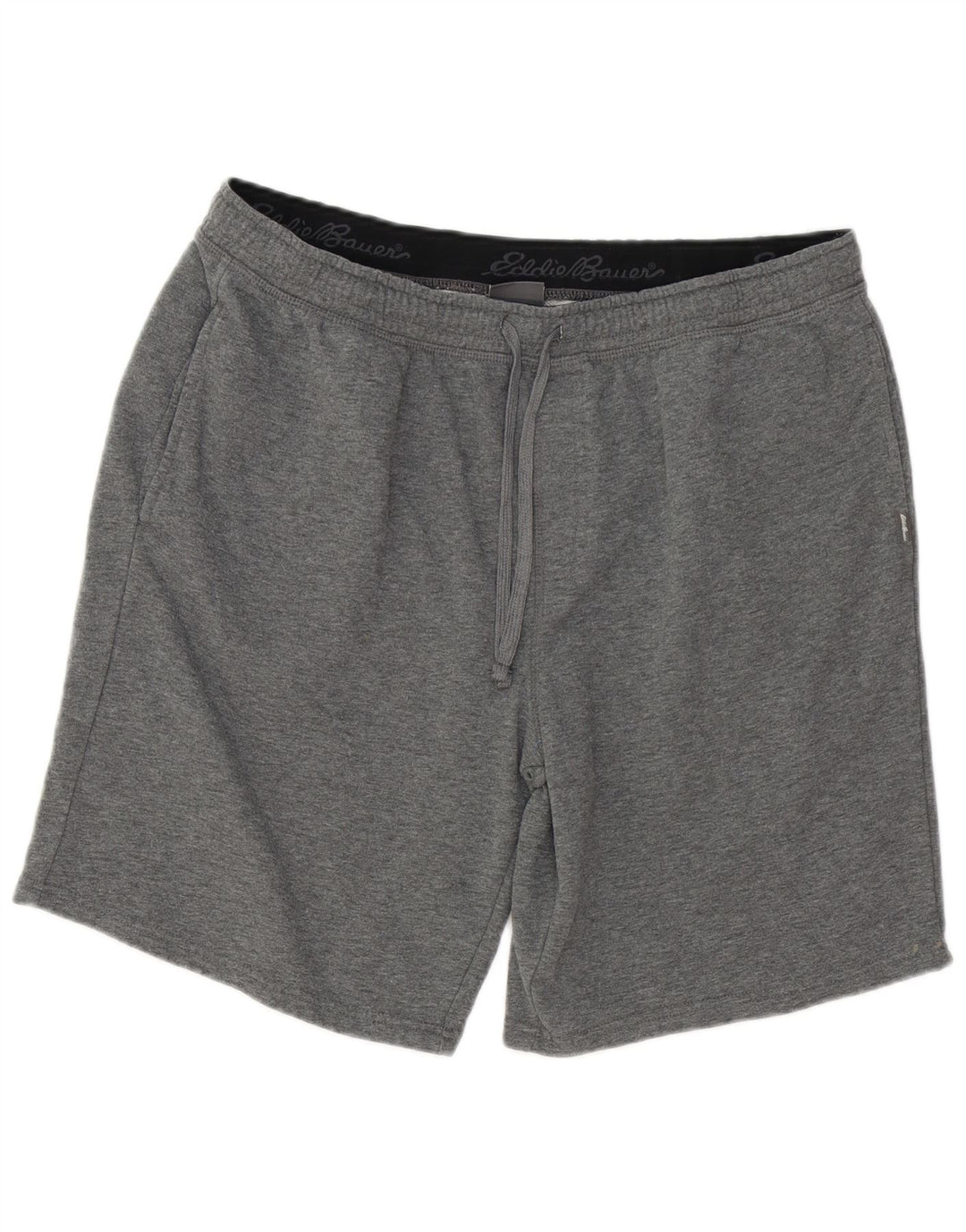 Shorts esportivo masculino Eddie Bauer XL cinza manchado de algodão