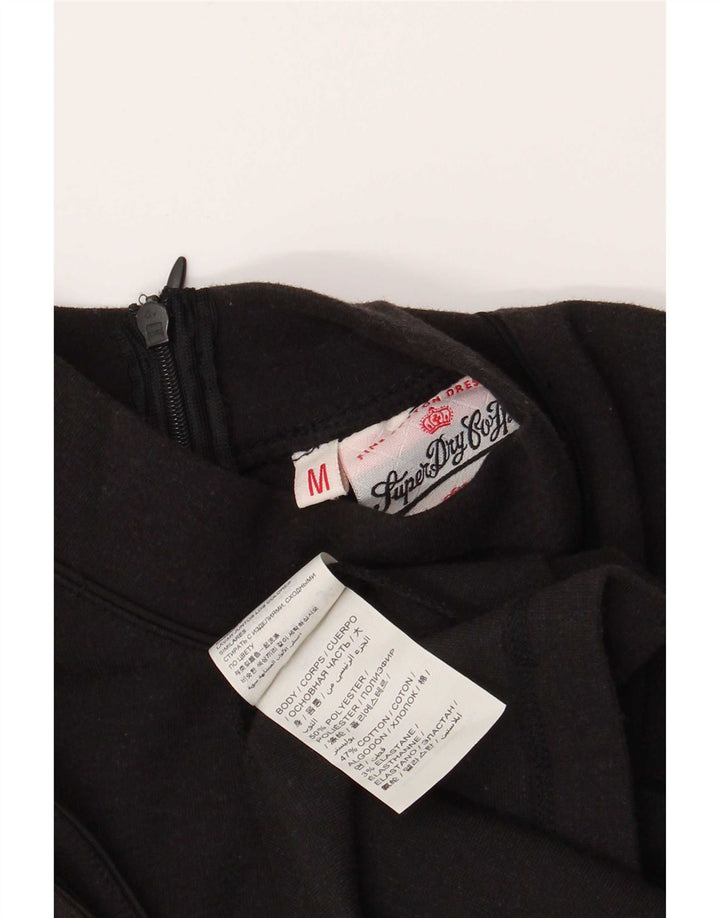 Vestido feminino Superdry sem mangas evasê UK 12 poliéster preto médio