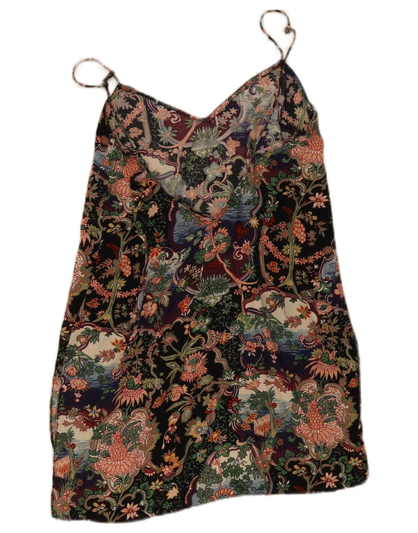 Zara Womens Trafaluc Cami Top UK 10 pequeno floral multicolorido