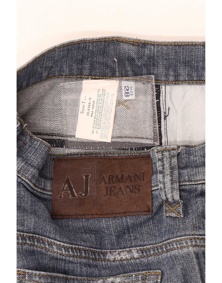 Jeans retos femininos Armani W28 L26 algodão azul