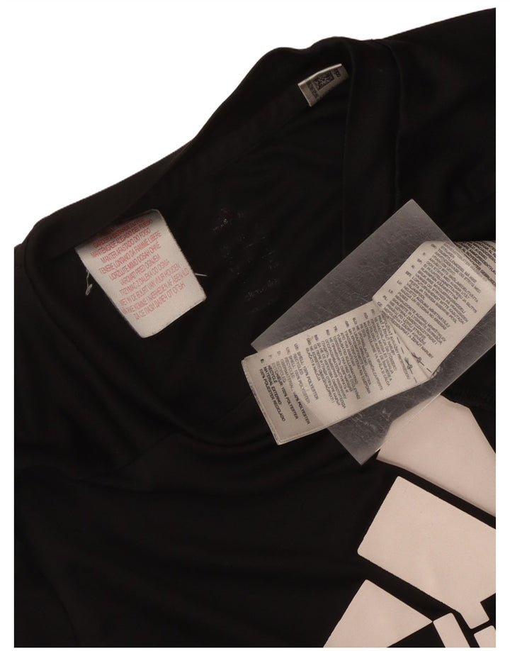 Camiseta Adidas Feminina Climalite Graphic Top UK 12 Médio Preto Poliéster