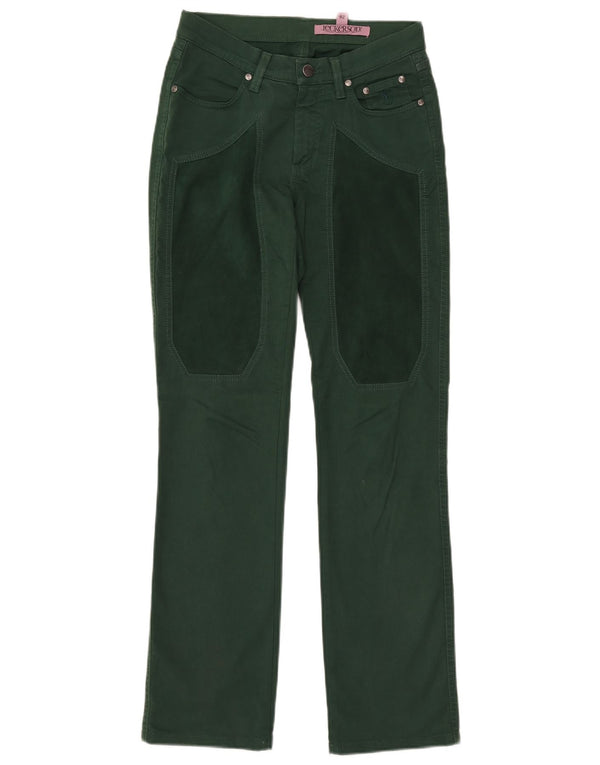 Jeans retos femininos JECKERSON W26 L30 algodão verde