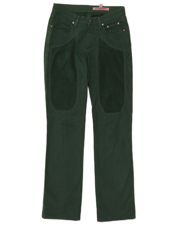 Jeans retos femininos JECKERSON W26 L30 algodão verde