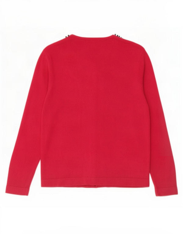 Suéter cardigã feminino Marks & Spencer Reino Unido 14 acrílico rosa médio