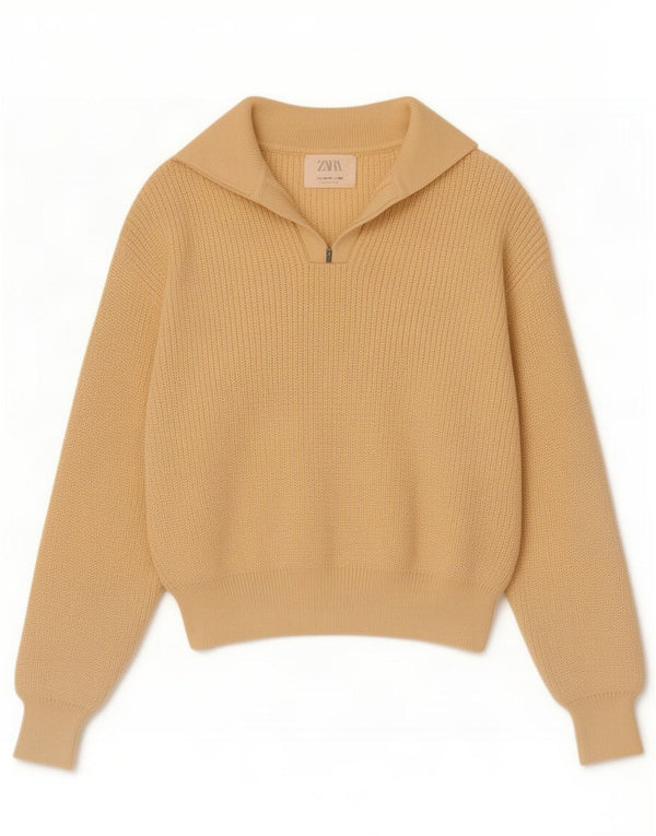 Suéter Zara Boys Crop Polo Neck Jumper 13-14 anos Amarelo Poliéster