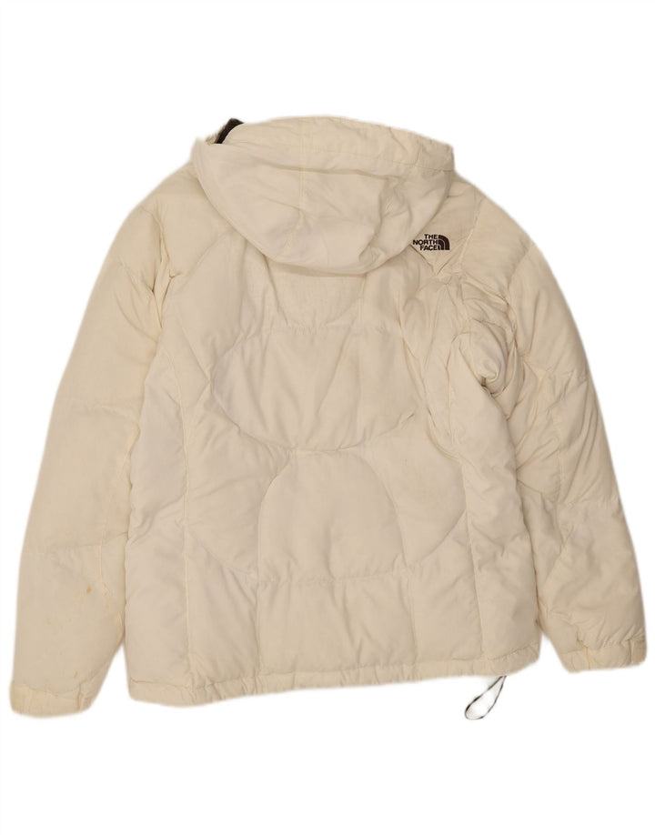 Jaqueta acolchoada com capuz feminina The North Face UK 14 nylon branco médio