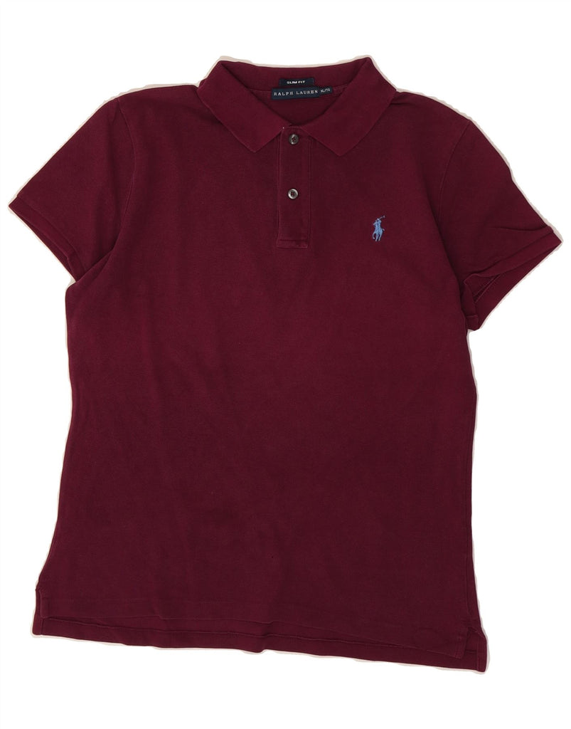 RALPH LAUREN Mens Slim Fit Polo Shirt XL Burgundy Cotton Vintage Ralph Lauren and Second-Hand Ralph Lauren from Messina Hembry 