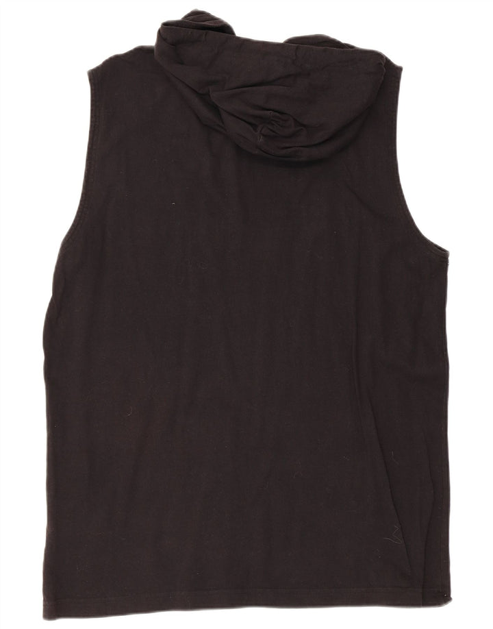 Colete gráfico masculino com capuz Champion XL algodão preto