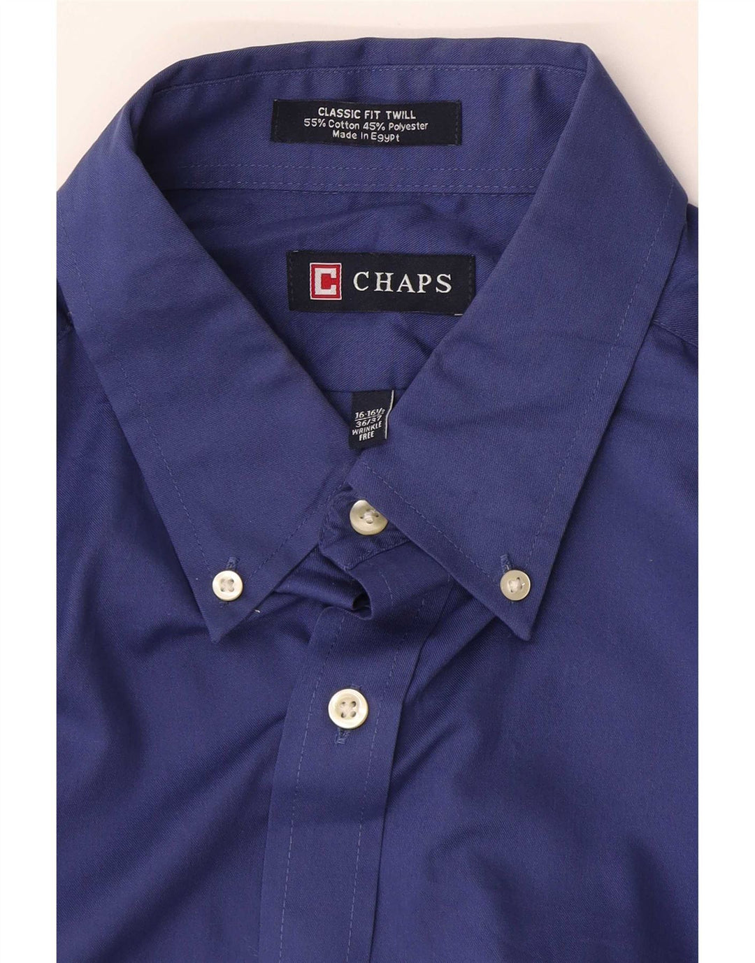 Camisa masculina Chaps tamanho 16 1/2 grande algodão azul