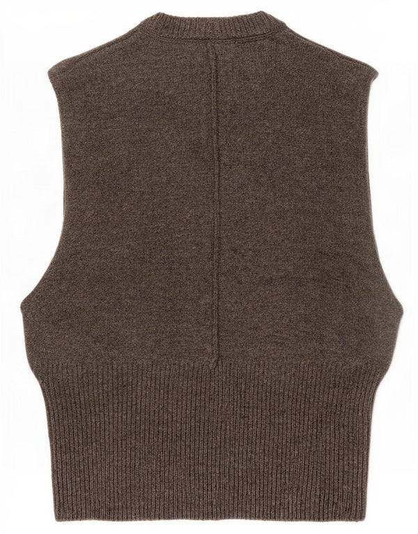 Regata feminina Zara com colete UK 10 pequena lã cinza
