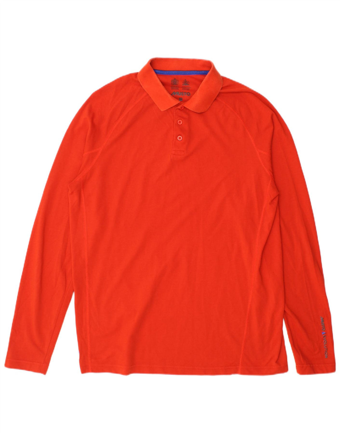 Camisa polo masculina de manga comprida Musto algodão laranja médio