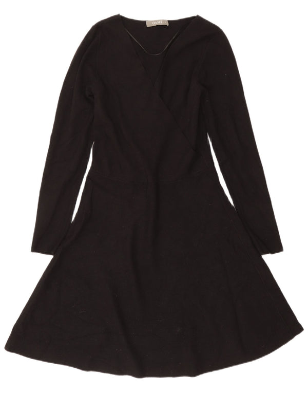 Vestido jumper feminino Oasis Reino Unido 10 pequeno viscose preta
