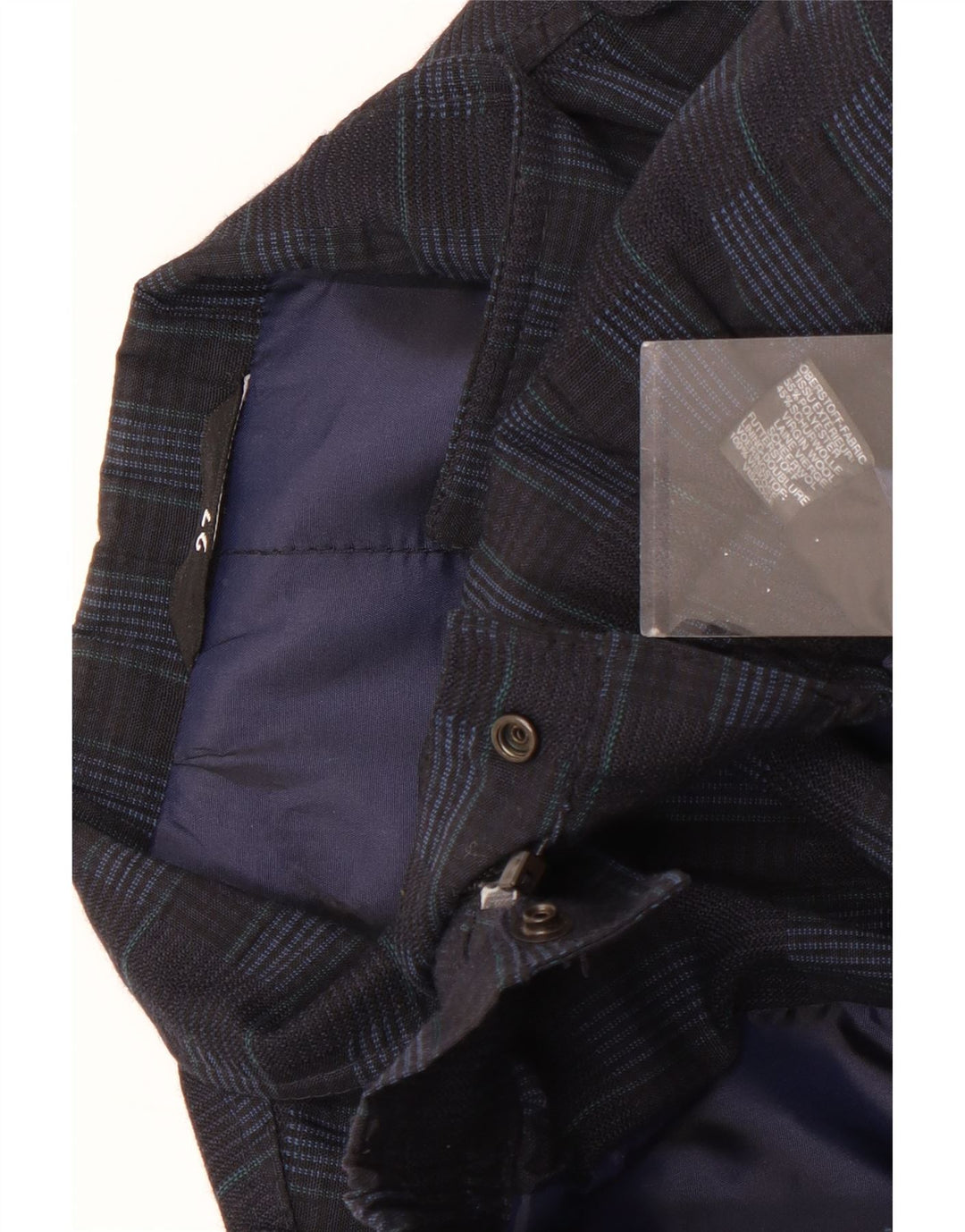 Jaqueta bomber militar masculina Trevira UK 44 2XL poliéster xadrez azul marinho