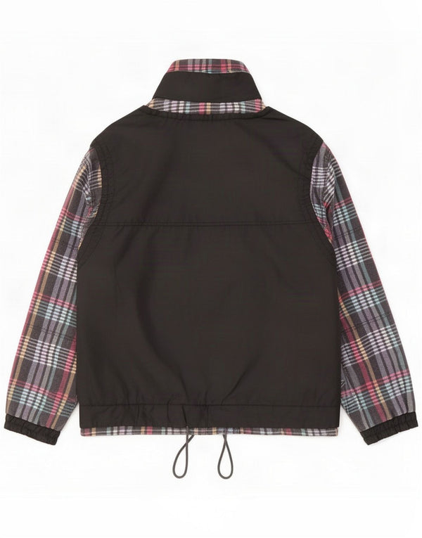 Jaqueta corta-vento masculina John F Gee UK 42 XL Black Check