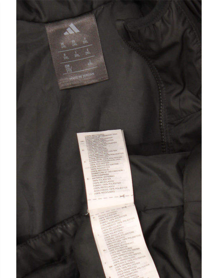Jaqueta corta-vento masculina Adidas com capuz UK 44 2XL poliéster preto