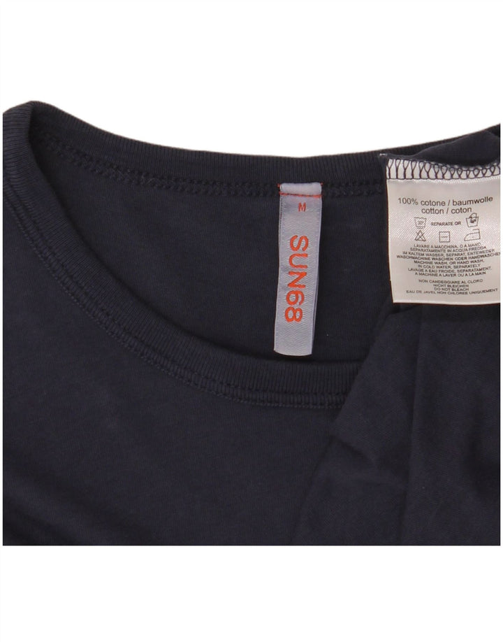 Camiseta masculina SUN68 Top médio algodão azul marinho