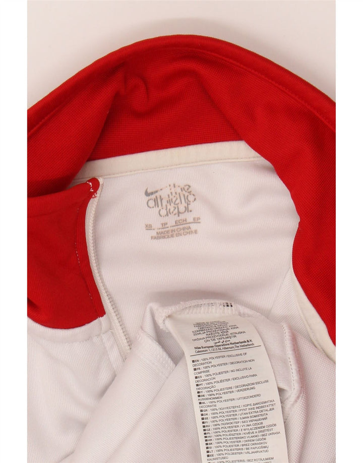 NIKE Womens Tracksuit Top Jacket UK 6 XS Branco Colourblock Poliéster