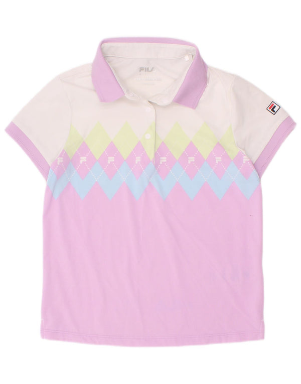 Camisa polo feminina Fila Graphic 6-7 anos roxo Argyle/Diamond Nylon