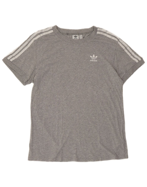 ADIDAS Camiseta Feminina Oversized Top UK 10 Pequeno Algodão Cinza