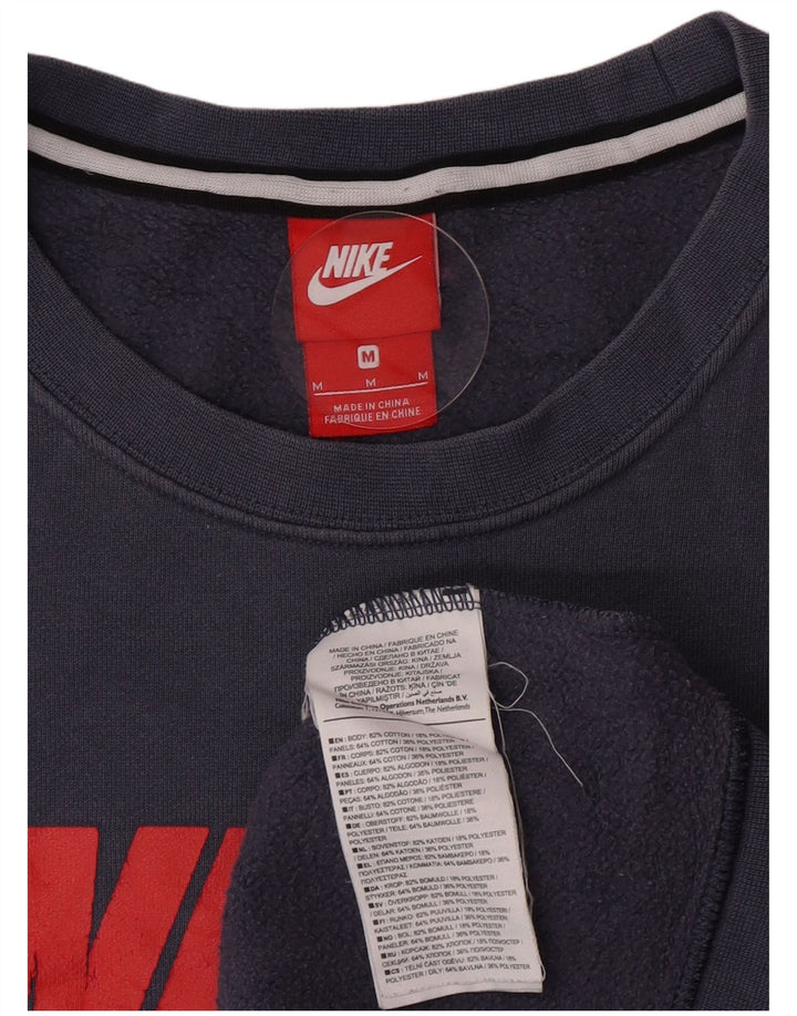 Moletom gráfico masculino Nike Jumper médio azul colorblock algodão