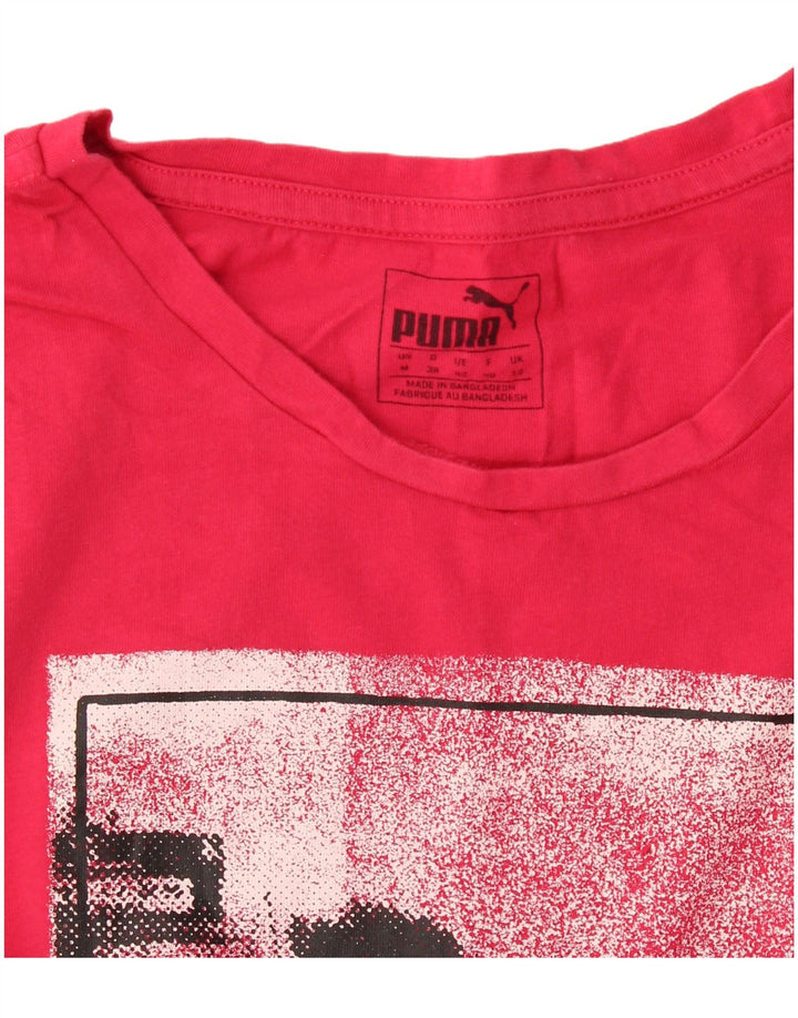 Puma Camiseta Feminina Graphic Top UK 12 Médio Vermelho