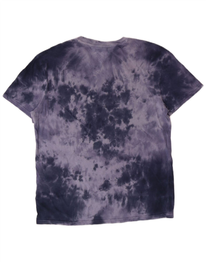 Camiseta masculina TOMMY HILFIGER com estampa gráfica grande de algodão tie-dye azul