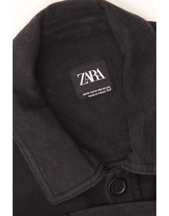 Jaqueta utilitária masculina Zara UK 38 azul marinho médio