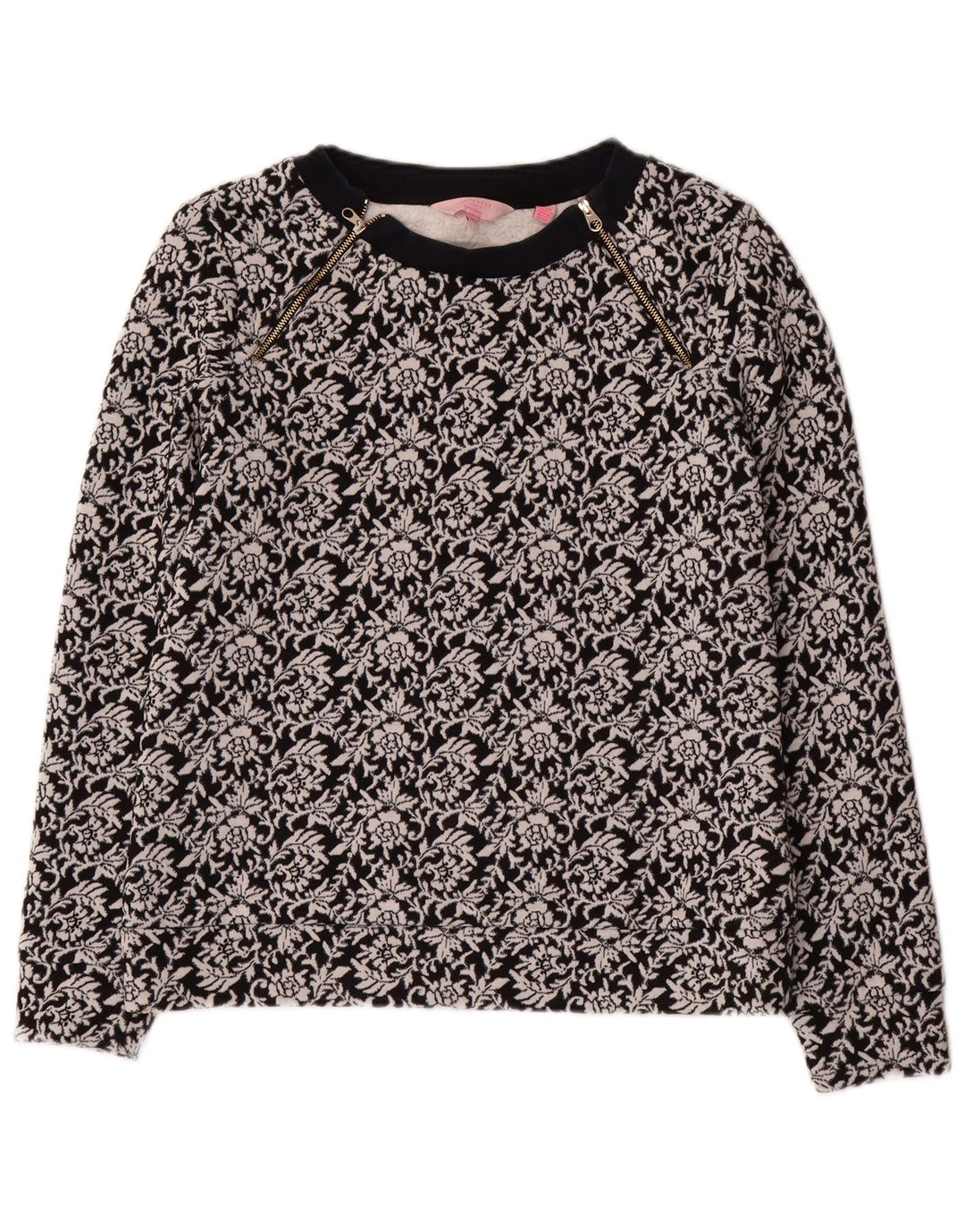 Ted Baker moletom feminino tamanho 2 pequeno algodão floral preto