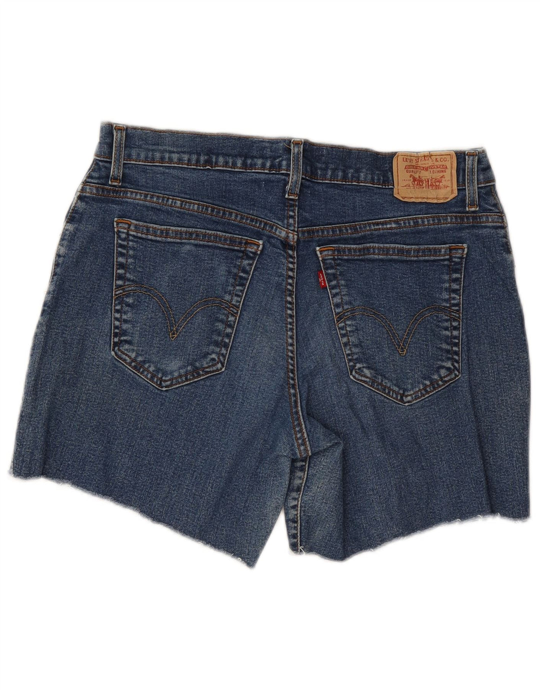 Shorts jeans feminino LEVI'S 550 com ajuste relaxado US 14 XL W32 algodão azul