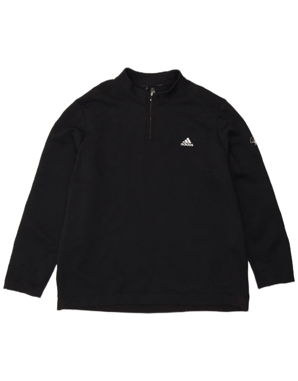 Adidas Mens Zip Neck Moletom Jumper 2XL Preto Poliéster
