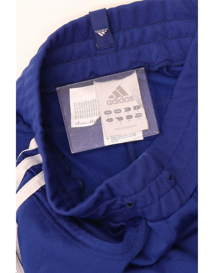 Calça de treino feminina Adidas Joggers UK 8 pequeno azul marinho poliéster