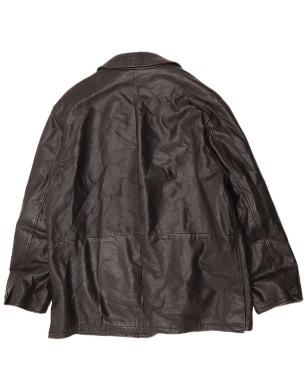 Jaqueta de couro masculina vintage IT 52 XL couro preto