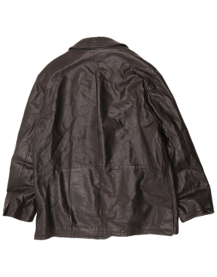 Jaqueta de couro masculina vintage IT 52 XL couro preto