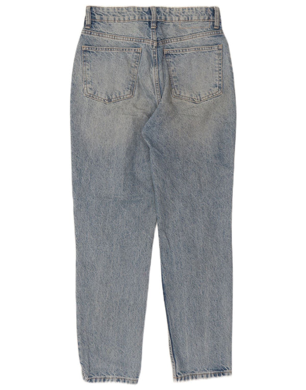 Zara Calça jeans feminina cintura alta desgastada EU 36 XS W26 L27 azul