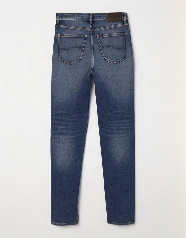 Lee Mens Brooklyn Straight Jeans W32 L32 Azul Algodão