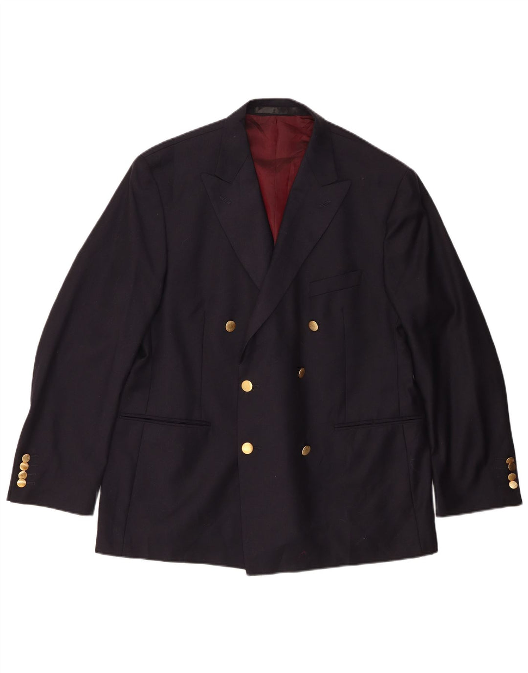Jaqueta blazer masculina Marks & Spencer com peito duplo Reino Unido 42 grande azul marinho