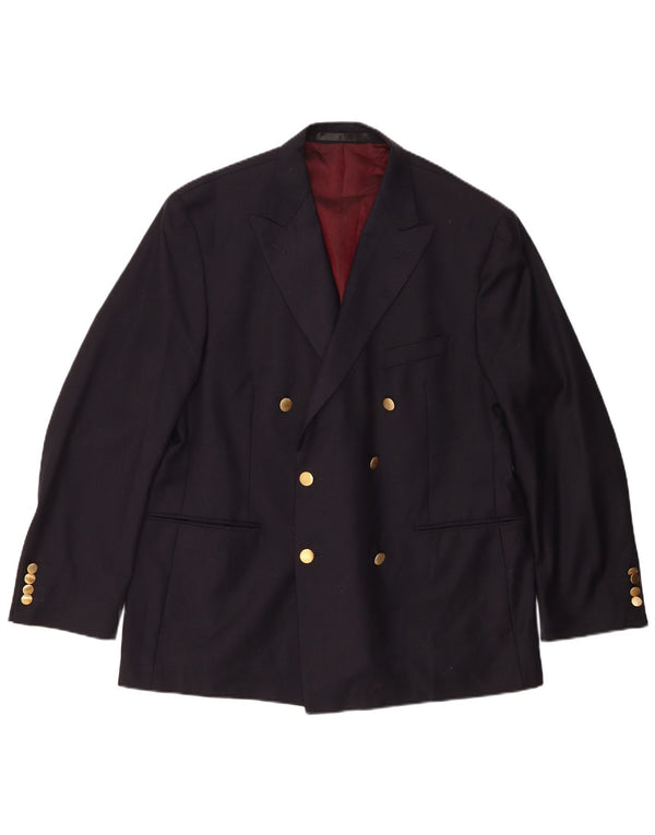 Marks & Spencer Mens Double Breasted Blazer Jacket UK 42 Large Navy Blue