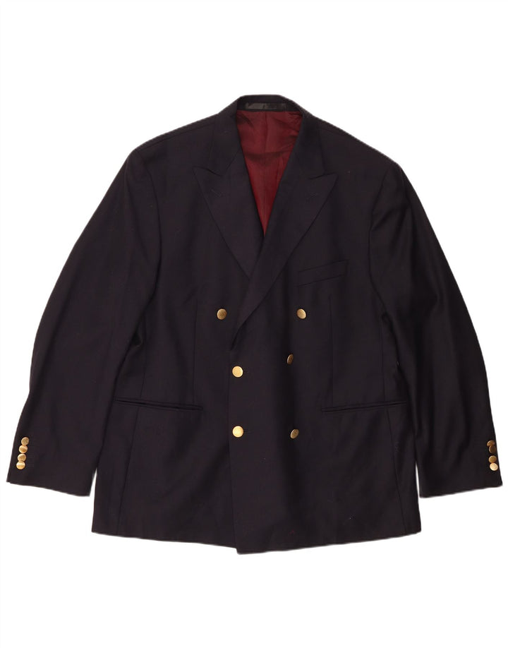 Jaqueta blazer masculina Marks & Spencer com peito duplo Reino Unido 42 grande azul marinho