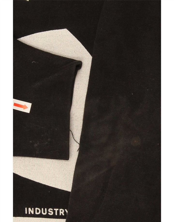 Diesel masculino gráfico moletom com capuz grande algodão preto