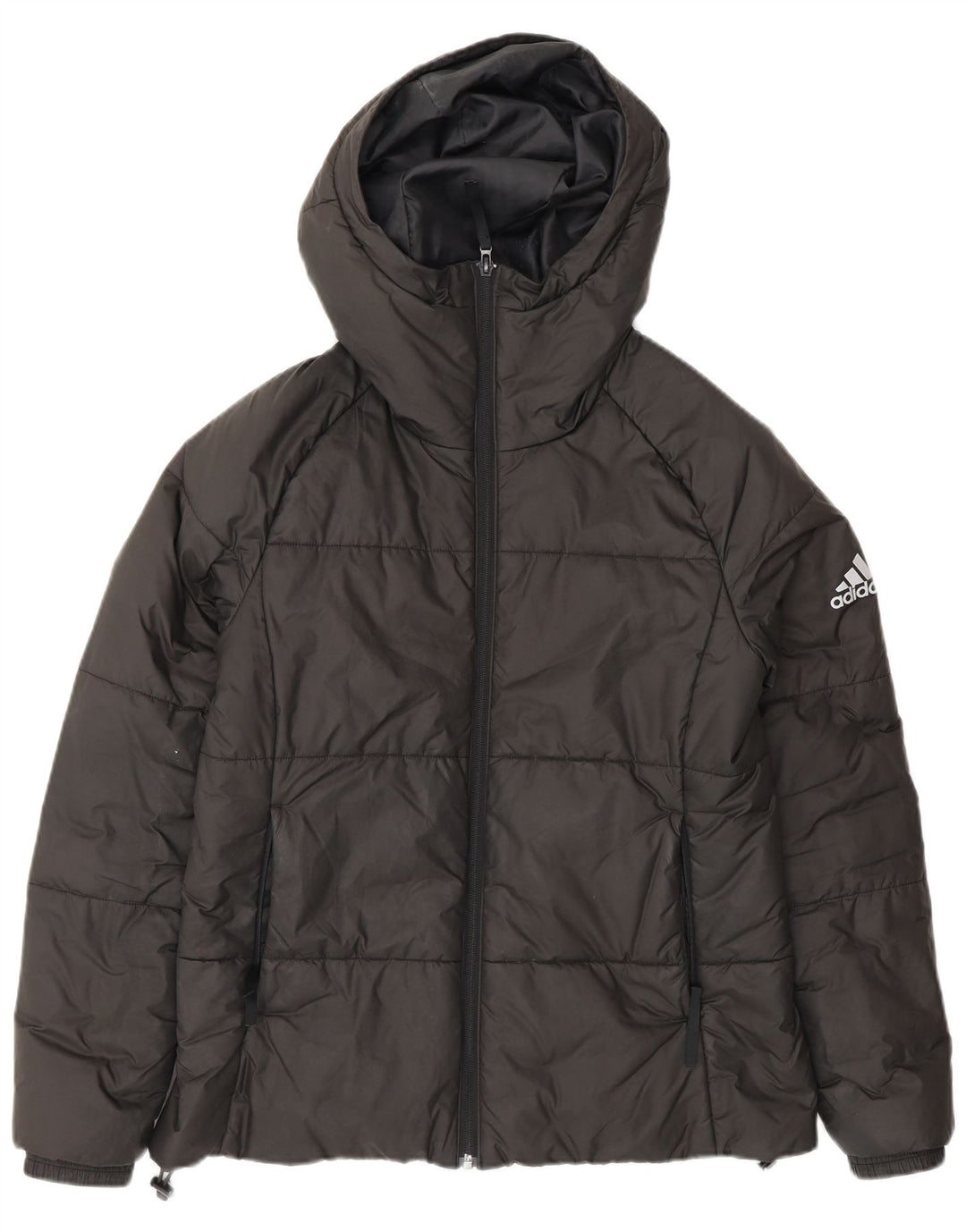 Jaqueta Adidas Feminina Com Capuz Acolchoada UK 12/14 Médio Preto